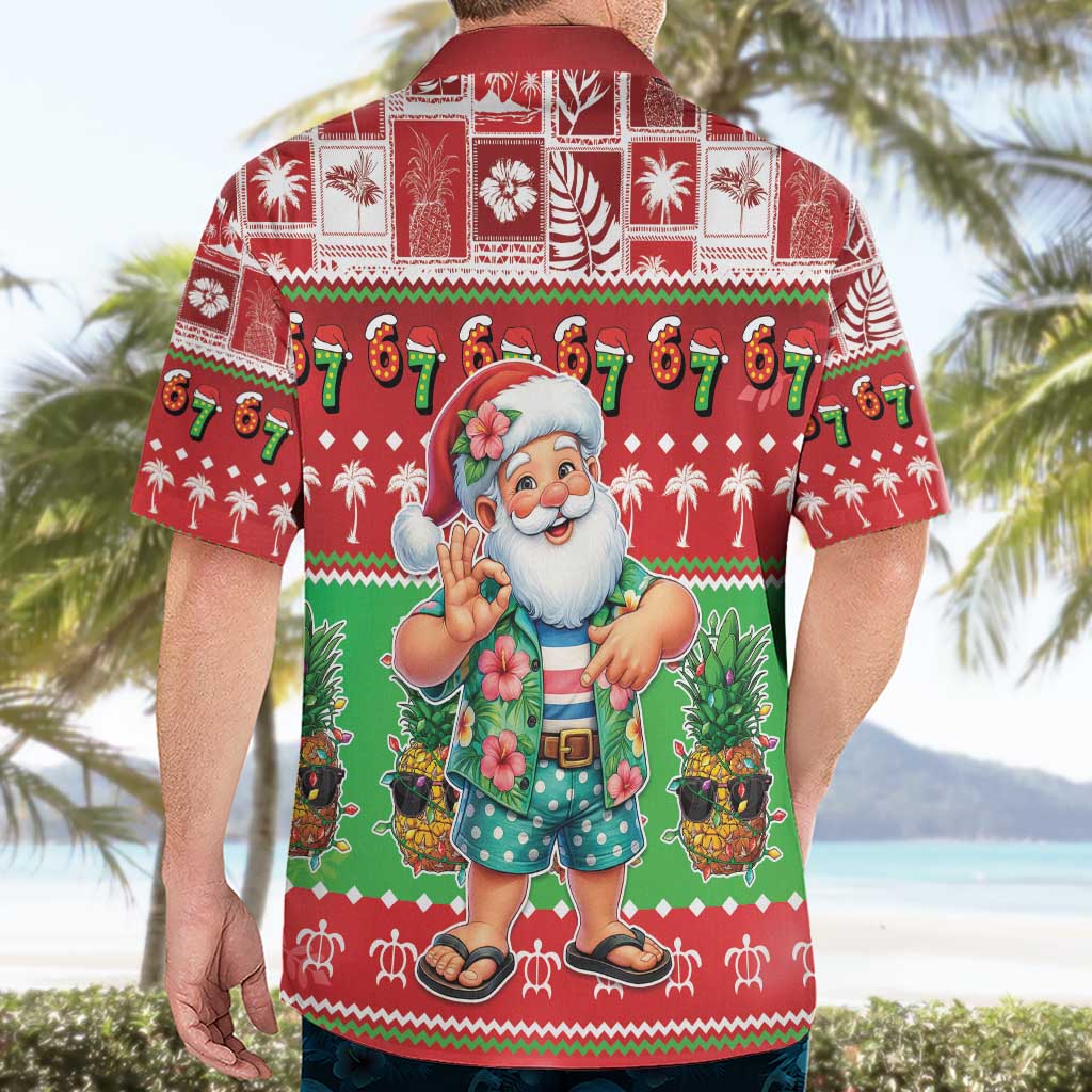Mele Kalikimaka Hawaii Christmas Hawaiian Shirt Funny Santa 67 Gen Alpha Slang - Polynesian Pride