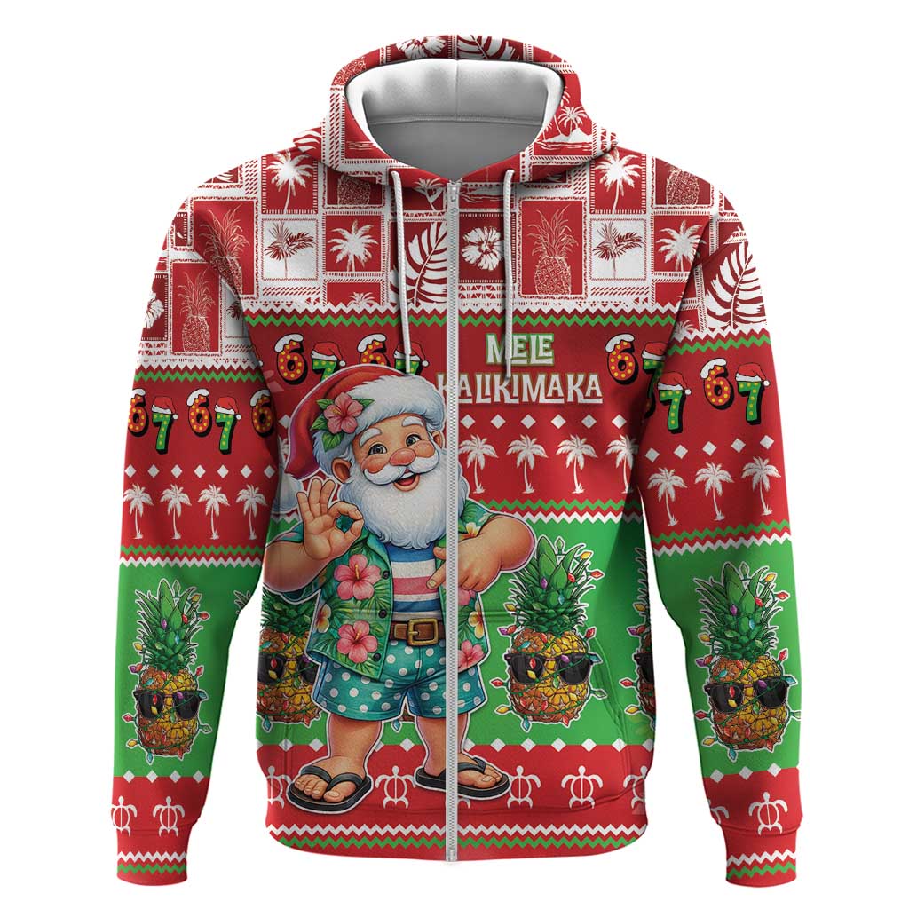 Mele Kalikimaka Hawaii Christmas Hoodie Funny Santa 67 Gen Alpha Slang - Polynesian Pride
