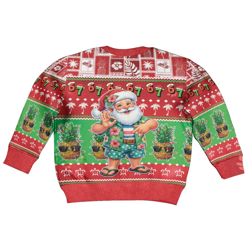 Mele Kalikimaka Hawaii Christmas Kid Ugly Christmas Sweater Funny Santa 67 Gen Alpha Slang - Polynesian Pride