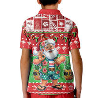 Mele Kalikimaka Hawaii Christmas Kid Polo Shirt Funny Santa 67 Gen Alpha Slang - Polynesian Pride