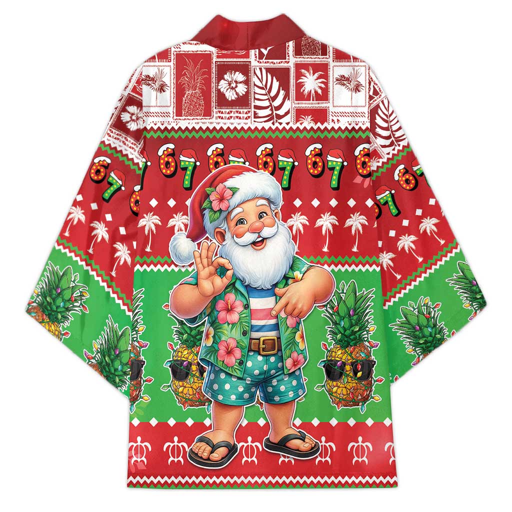 Mele Kalikimaka Hawaii Christmas Kimono Funny Santa 67 Gen Alpha Slang - Polynesian Pride