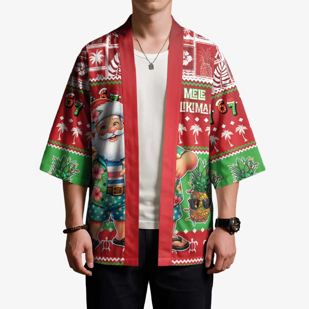 Mele Kalikimaka Hawaii Christmas Kimono Funny Santa 67 Gen Alpha Slang - Polynesian Pride