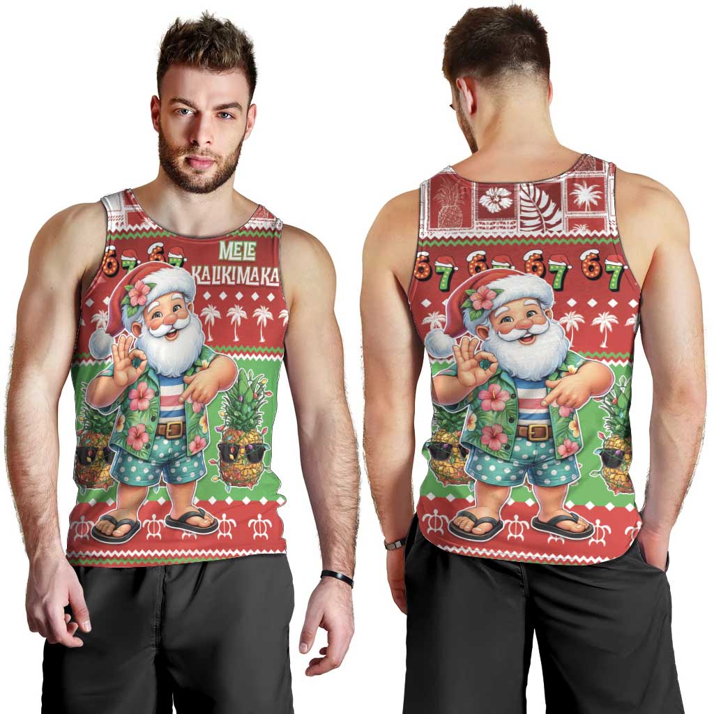 Mele Kalikimaka Hawaii Christmas Men Tank Top Funny Santa 67 Gen Alpha Slang - Polynesian Pride