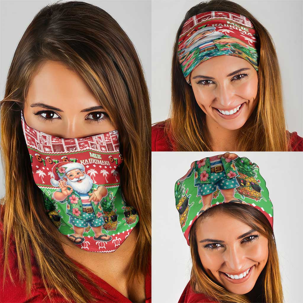 Mele Kalikimaka Hawaii Christmas Neck Gaiter Funny Santa 67 Gen Alpha Slang - Polynesian Pride