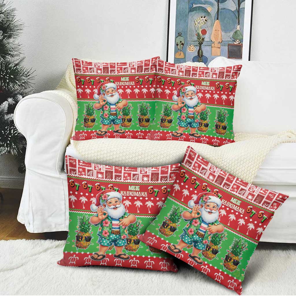 Mele Kalikimaka Hawaii Christmas Pillow Cover Funny Santa 67 Gen Alpha Slang - Polynesian Pride