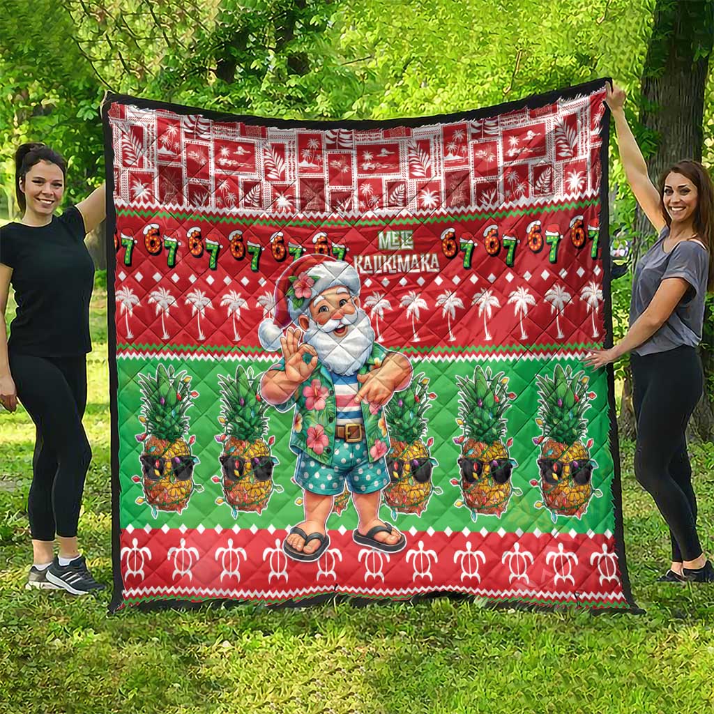 Mele Kalikimaka Hawaii Christmas Quilt Funny Santa 67 Gen Alpha Slang - Polynesian Pride