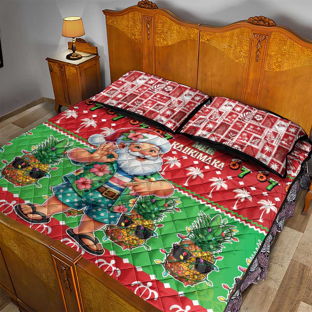 Mele Kalikimaka Hawaii Christmas Quilt Bed Set Funny Santa 67 Gen Alpha Slang - Polynesian Pride