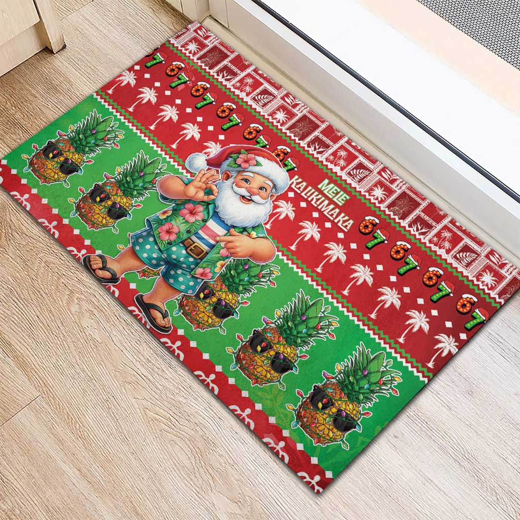 Mele Kalikimaka Hawaii Christmas Rubber Doormat Funny Santa 67 Gen Alpha Slang - Polynesian Pride