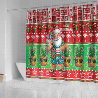 Mele Kalikimaka Hawaii Christmas Shower Curtain Funny Santa 67 Gen Alpha Slang - Polynesian Pride