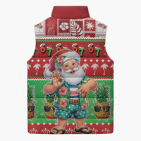 Mele Kalikimaka Hawaii Christmas Sleeveless Puffer Jacket Funny Santa 67 Gen Alpha Slang - Polynesian Pride