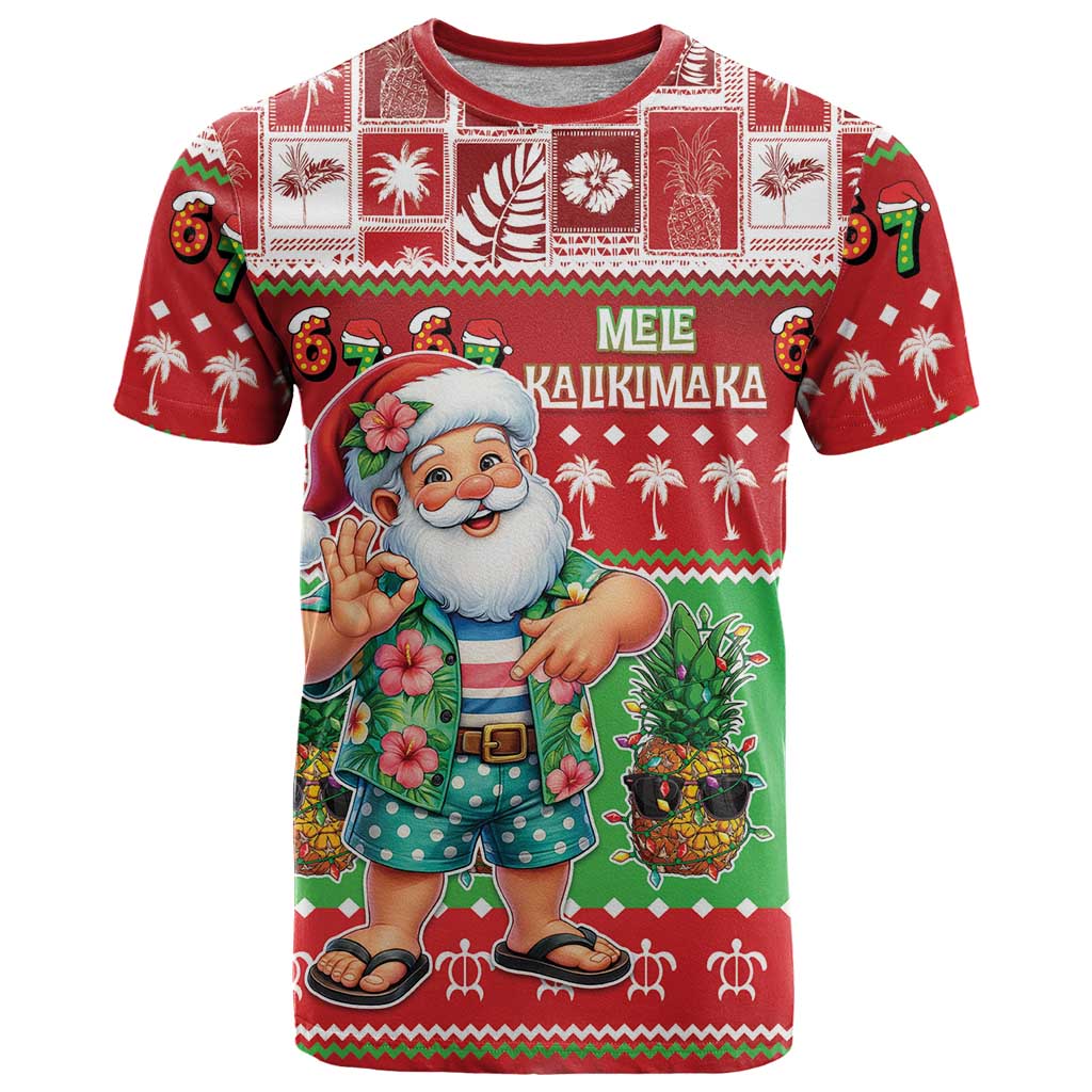 Mele Kalikimaka Hawaii Christmas T Shirt Funny Santa 67 Gen Alpha Slang - Polynesian Pride