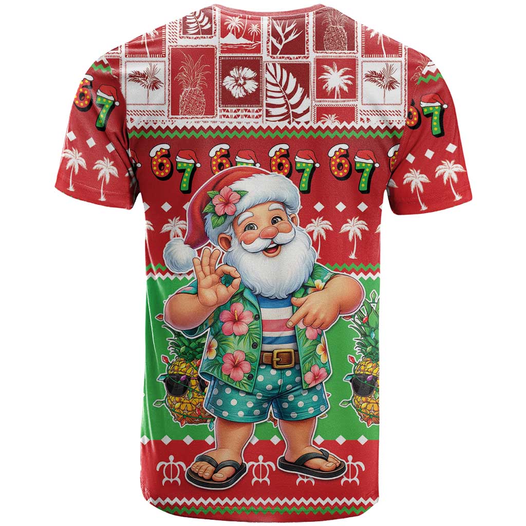 Mele Kalikimaka Hawaii Christmas T Shirt Funny Santa 67 Gen Alpha Slang - Polynesian Pride