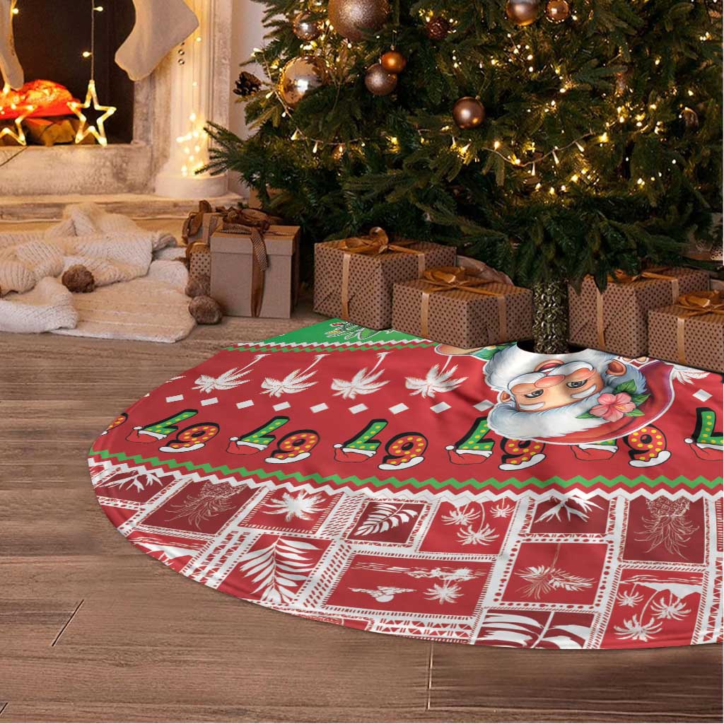 Mele Kalikimaka Hawaii Christmas Tree Skirt Funny Santa 67 Gen Alpha Slang - Polynesian Pride