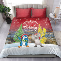 Christmas In July Bedding Set Funny Dabbing Dance Koala And Blue Penguins LT05 - Polynesian Pride