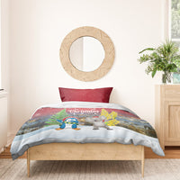 Christmas In July Bedding Set Funny Dabbing Dance Koala And Blue Penguins LT05 - Polynesian Pride