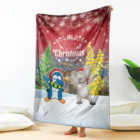 Christmas In July Blanket Funny Dabbing Dance Koala And Blue Penguins LT05 - Polynesian Pride