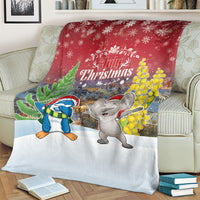 Christmas In July Blanket Funny Dabbing Dance Koala And Blue Penguins LT05 - Polynesian Pride