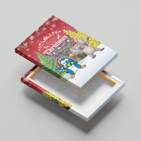 Christmas In July Canvas Wall Art Funny Dabbing Dance Koala And Blue Penguins LT05 - Polynesian Pride