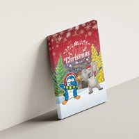 Christmas In July Canvas Wall Art Funny Dabbing Dance Koala And Blue Penguins LT05 - Polynesian Pride