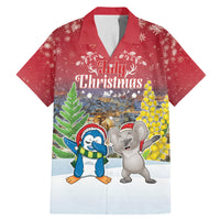 Personalised Christmas In July Family Matching Mermaid Dress and Hawaiian Shirt Funny Dabbing Dance Koala And Blue Penguins