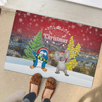 Christmas In July Rubber Doormat Funny Dabbing Dance Koala And Blue Penguins LT05 - Polynesian Pride