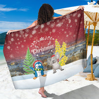 Christmas In July Sarong Funny Dabbing Dance Koala And Blue Penguins