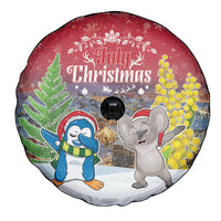 Christmas In July Spare Tire Cover Funny Dabbing Dance Koala And Blue Penguins LT05 - Polynesian Pride