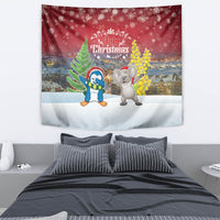 Christmas In July Tapestry Funny Dabbing Dance Koala And Blue Penguins LT05 - Polynesian Pride