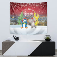 Christmas In July Tapestry Funny Dabbing Dance Koala And Blue Penguins LT05 - Polynesian Pride