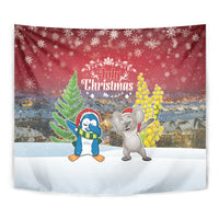 Christmas In July Tapestry Funny Dabbing Dance Koala And Blue Penguins LT05 - Polynesian Pride