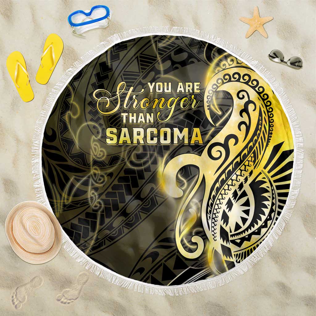 Sarcoma Awareness Beach Blanket You Are Stronger Than Sarcoma LT05 One Size 150cm Yellow - Polynesian Pride