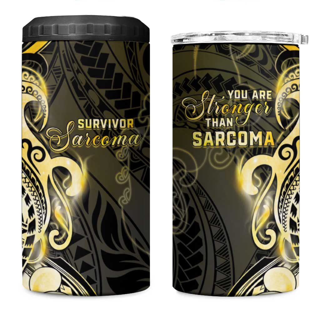 Sarcoma Awareness 4 in 1 Can Cooler Tumbler You Are Stronger Than Sarcoma LT05 One Size: 16 oz Yellow - Polynesian Pride