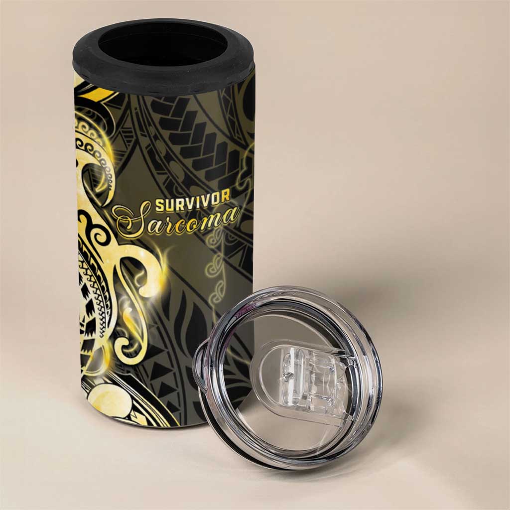 Sarcoma Awareness 4 in 1 Can Cooler Tumbler You Are Stronger Than Sarcoma LT05 - Polynesian Pride