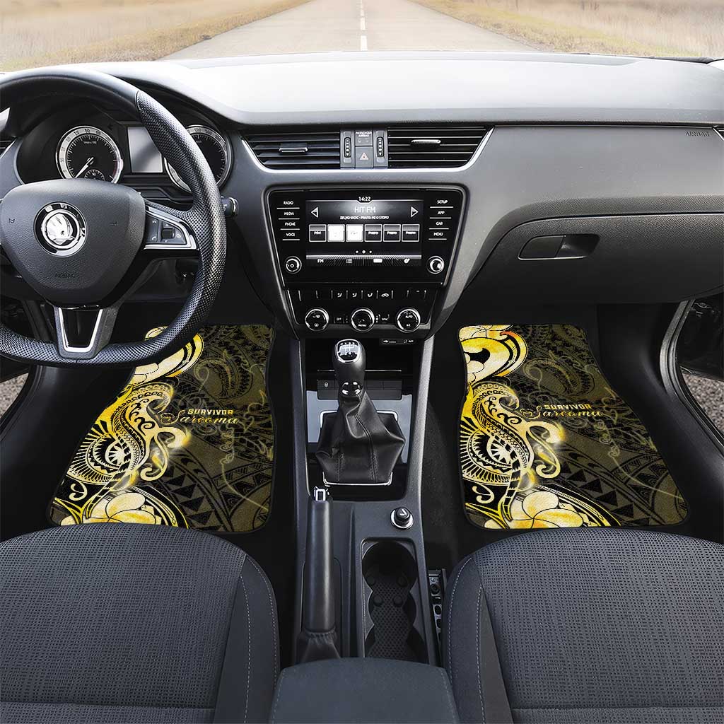 Sarcoma Awareness Car Mats You Are Stronger Than Sarcoma LT05 Set 2pcs - Front Yellow - Polynesian Pride