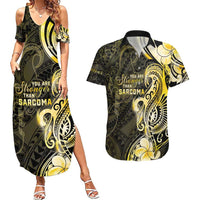 Sarcoma Awareness Couples Matching Summer Maxi Dress and Hawaiian Shirt You Are Stronger Than Sarcoma LT05 Yellow - Polynesian Pride