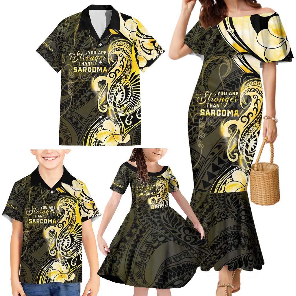 Sarcoma Awareness Family Matching Mermaid Dress and Hawaiian Shirt You Are Stronger Than Sarcoma LT05 - Polynesian Pride