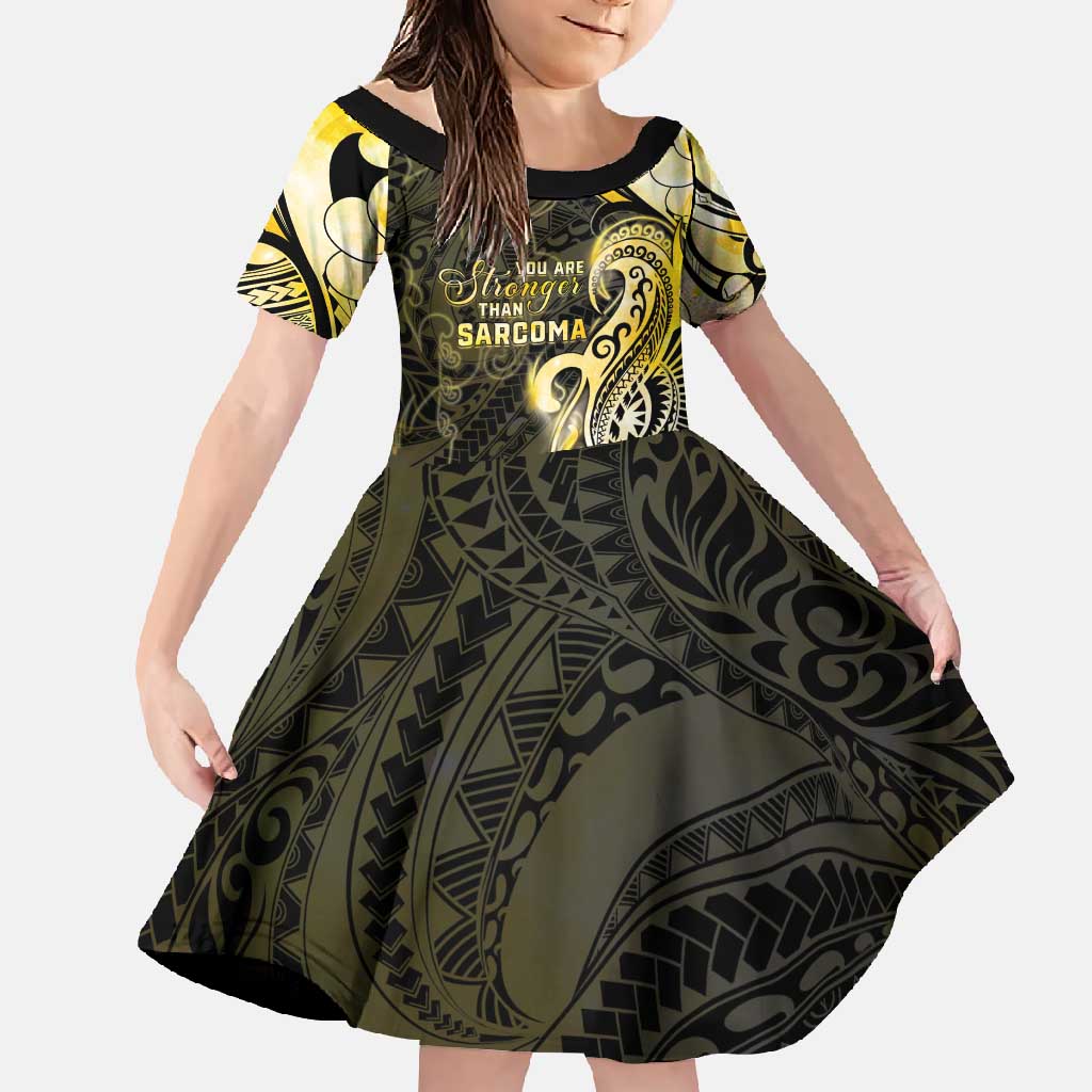 Sarcoma Awareness Family Matching Off Shoulder Maxi Dress and Hawaiian Shirt You Are Stronger Than Sarcoma