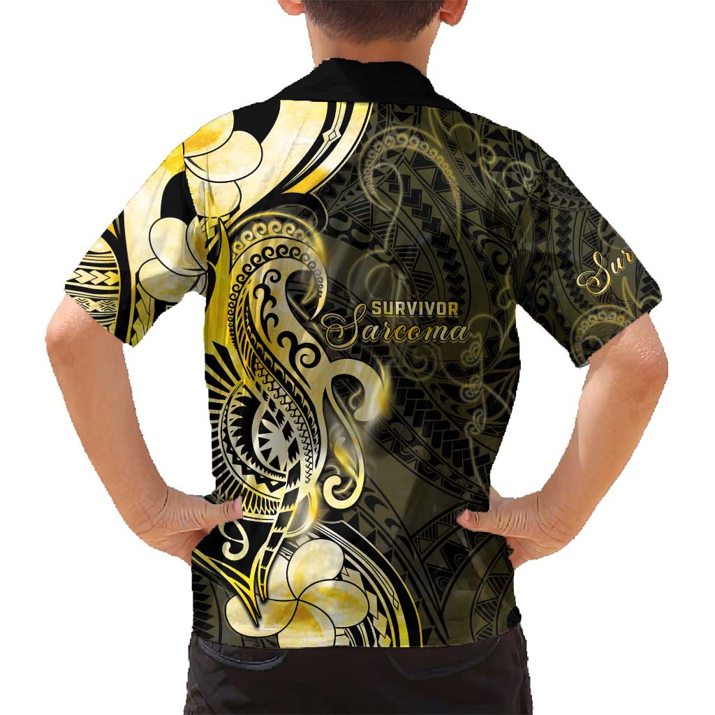 Sarcoma Awareness Family Matching Off Shoulder Short Dress and Hawaiian Shirt You Are Stronger Than Sarcoma LT05 - Polynesian Pride