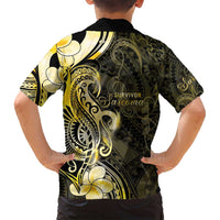 Sarcoma Awareness Family Matching Off Shoulder Short Dress and Hawaiian Shirt You Are Stronger Than Sarcoma LT05 - Polynesian Pride