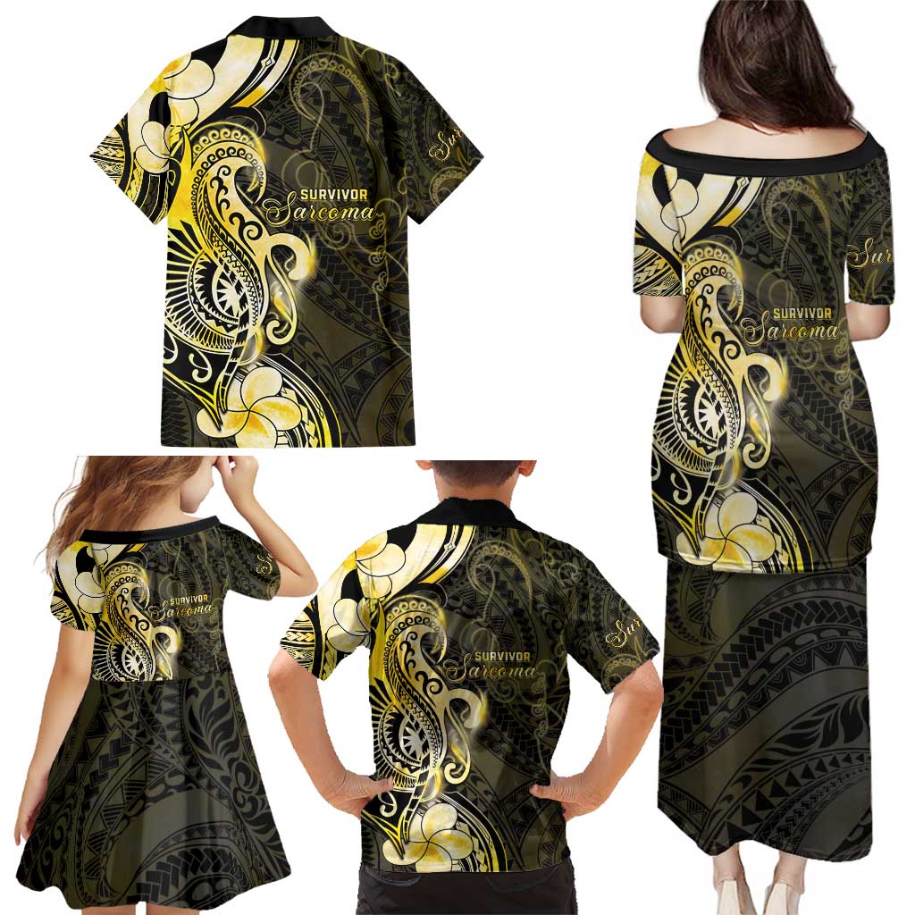 Sarcoma Awareness Family Matching Puletasi and Hawaiian Shirt You Are Stronger Than Sarcoma LT05 - Polynesian Pride