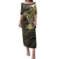 Sarcoma Awareness Family Matching Puletasi and Hawaiian Shirt You Are Stronger Than Sarcoma LT05 Mom's Dress Yellow - Polynesian Pride