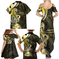 Sarcoma Awareness Family Matching Summer Maxi Dress and Hawaiian Shirt You Are Stronger Than Sarcoma LT05 - Polynesian Pride