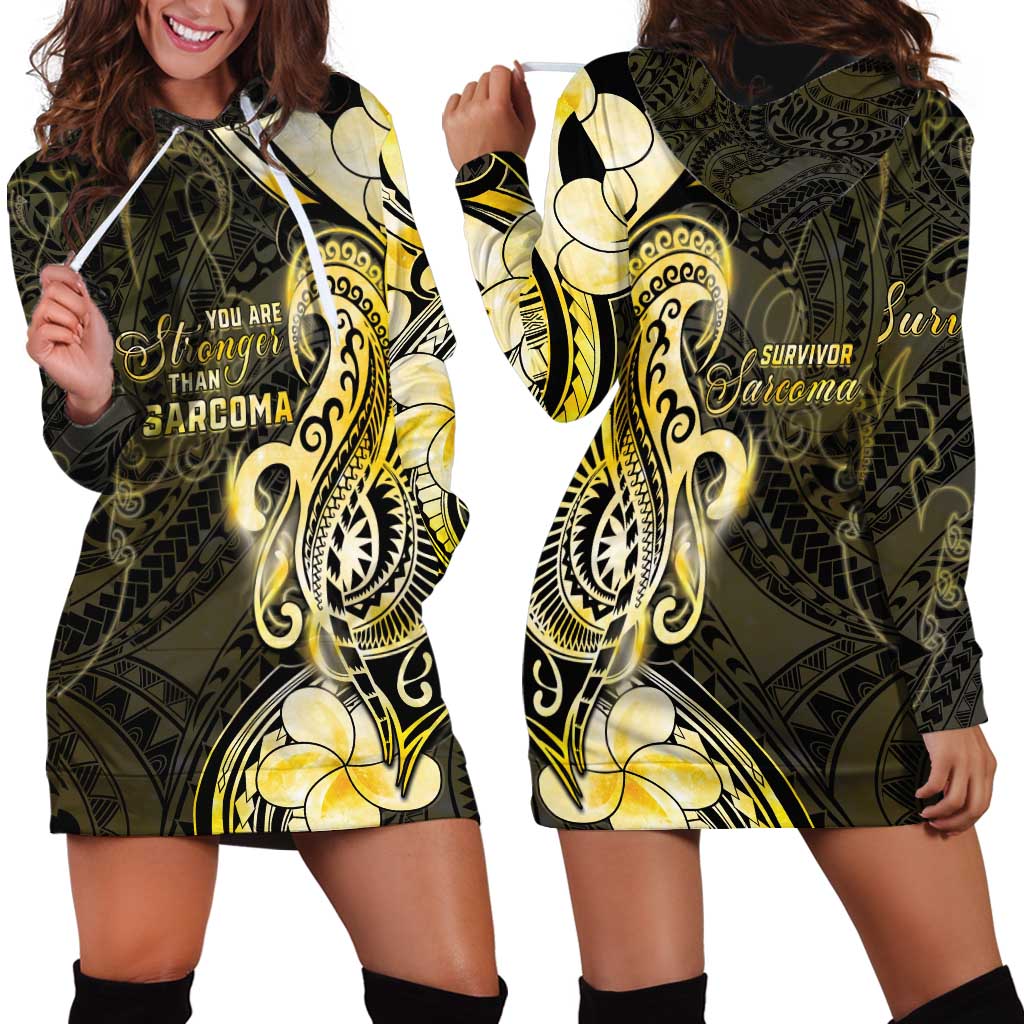 Sarcoma Awareness Hoodie Dress You Are Stronger Than Sarcoma LT05 - Polynesian Pride