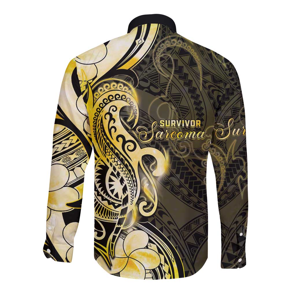 Sarcoma Awareness Long Sleeve Button Shirt You Are Stronger Than Sarcoma LT05 - Polynesian Pride