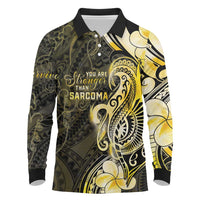 Sarcoma Awareness Long Sleeve Polo Shirt You Are Stronger Than Sarcoma