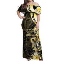 Sarcoma Awareness Off Shoulder Maxi Dress You Are Stronger Than Sarcoma LT05 Women Yellow - Polynesian Pride