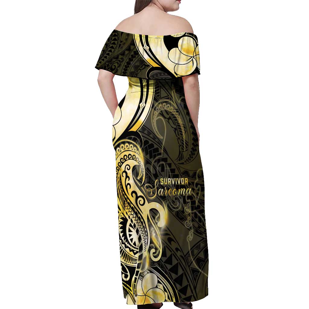 Sarcoma Awareness Off Shoulder Maxi Dress You Are Stronger Than Sarcoma LT05 - Polynesian Pride