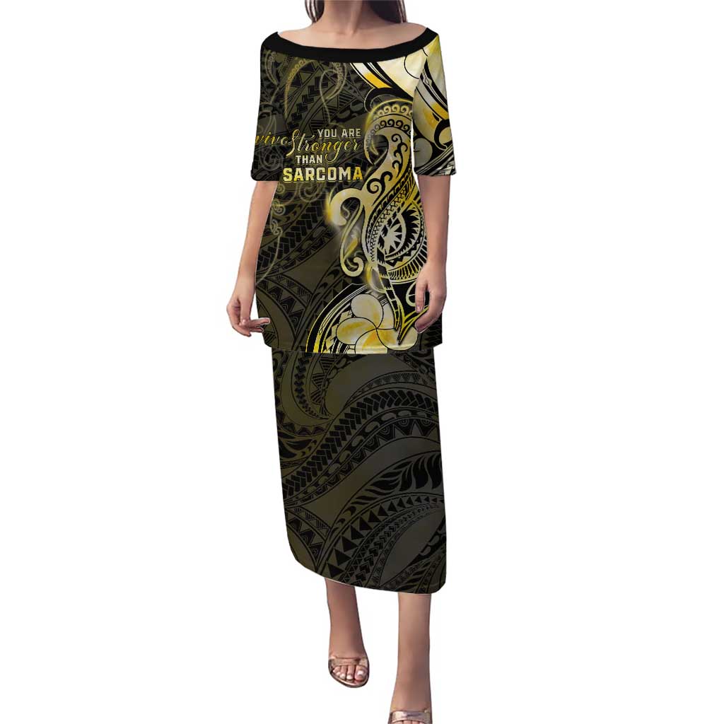 Sarcoma Awareness Puletasi You Are Stronger Than Sarcoma LT05 Long Dress Yellow - Polynesian Pride