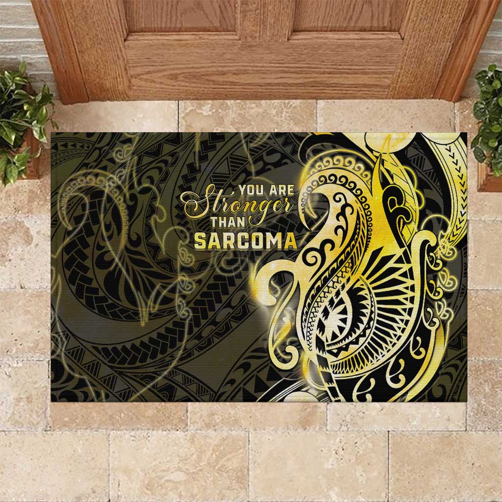 Sarcoma Awareness Rubber Doormat You Are Stronger Than Sarcoma LT05 Yellow - Polynesian Pride