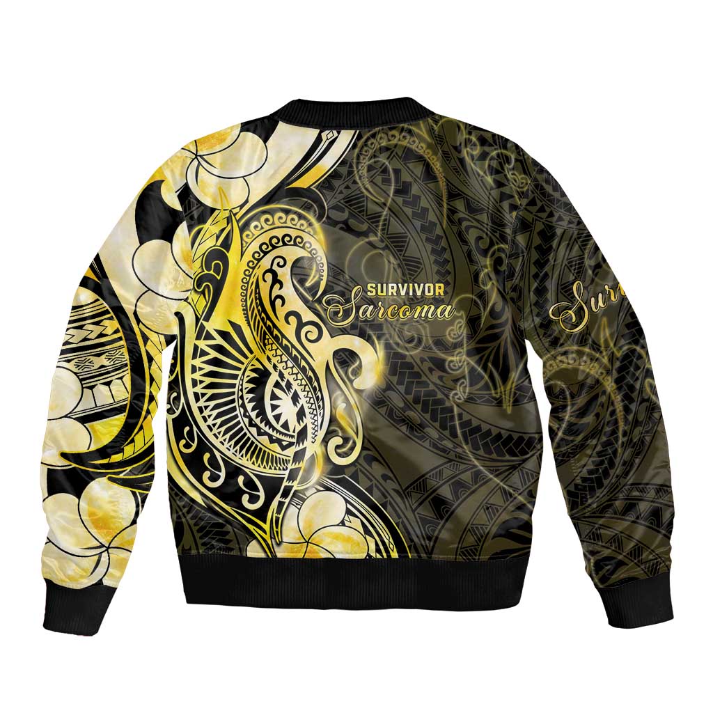 Sarcoma Awareness Sleeve Zip Bomber Jacket You Are Stronger Than Sarcoma